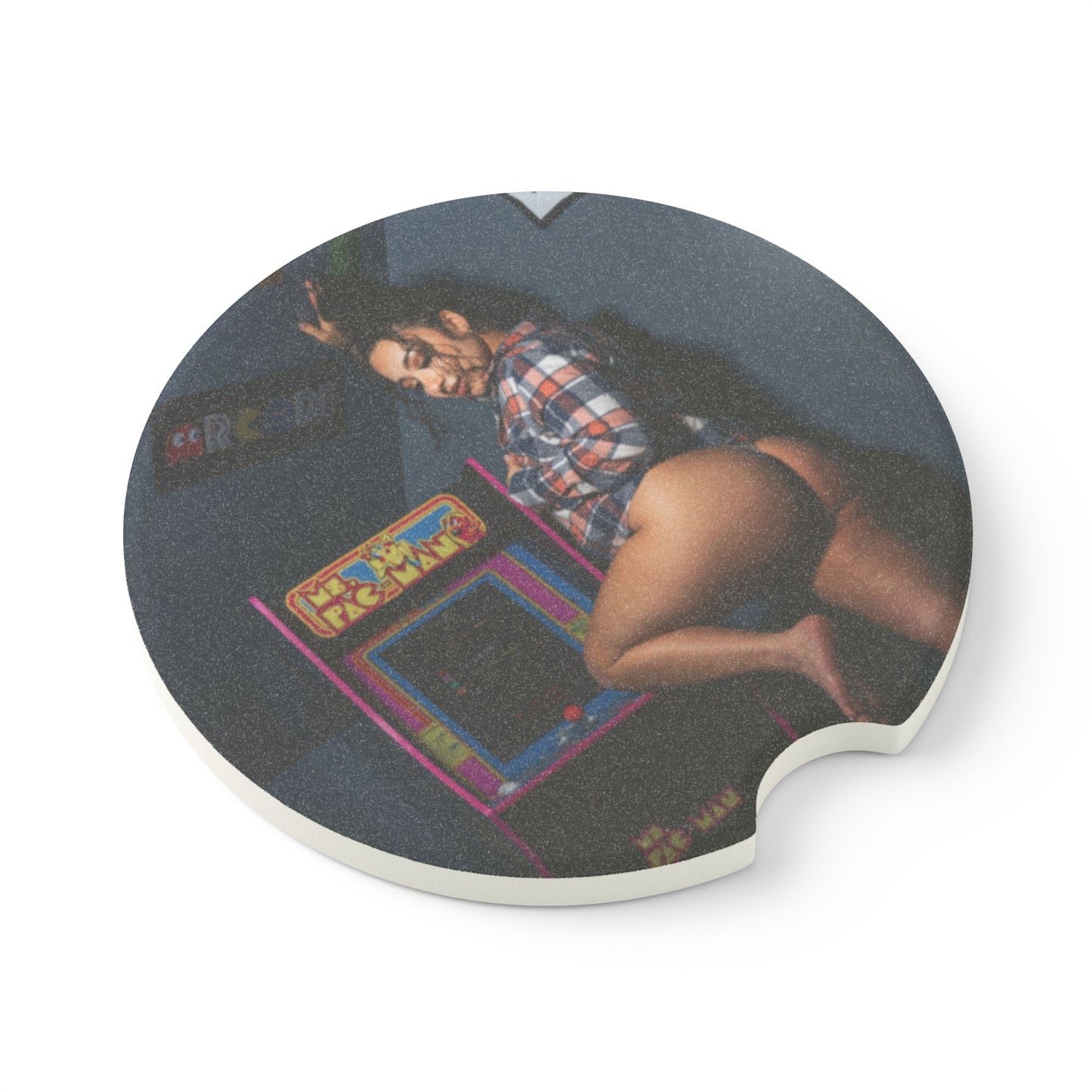 Eat me up like Pac-Man Sexy Car Cup Coaster