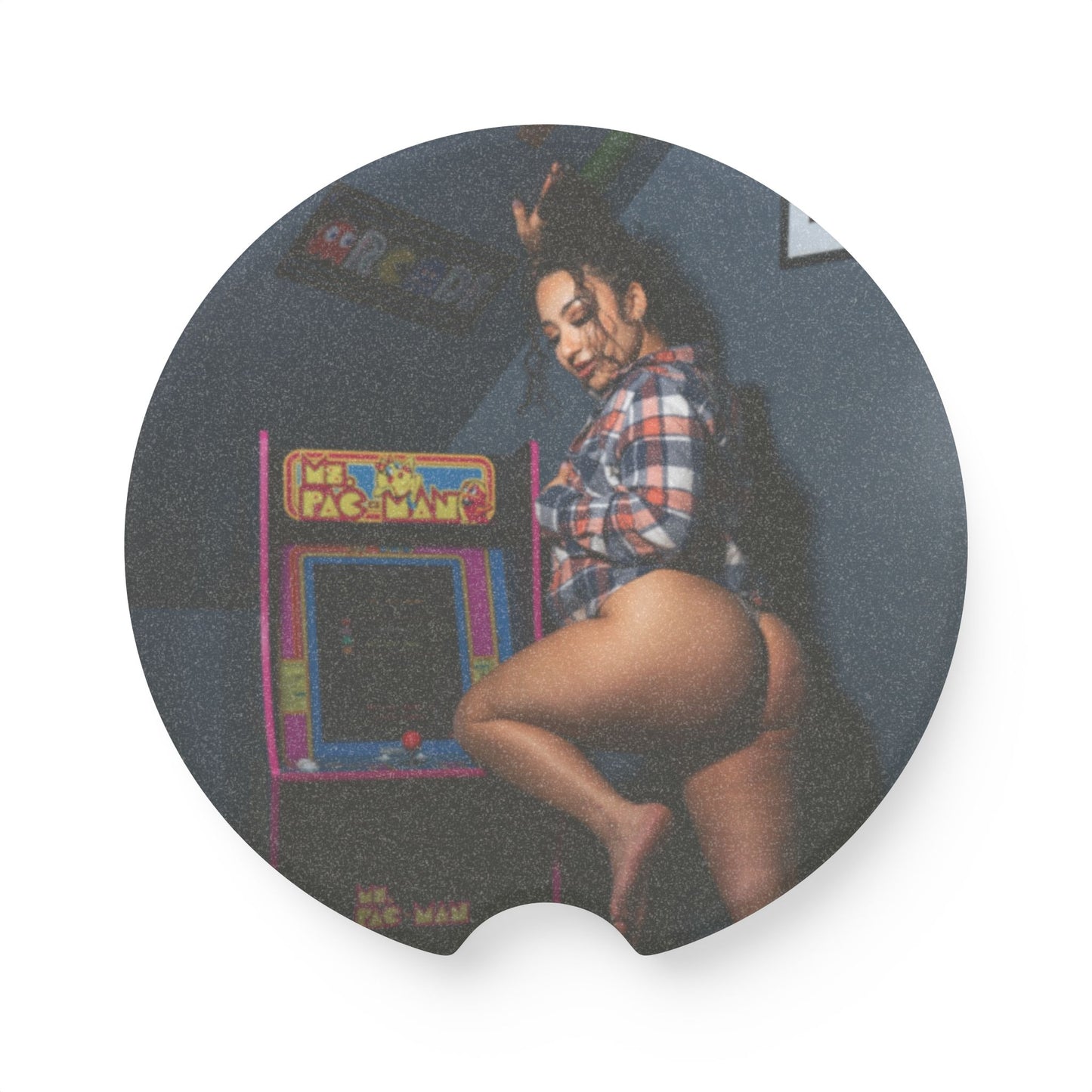 Eat me up like Pac-Man Sexy Car Cup Coaster