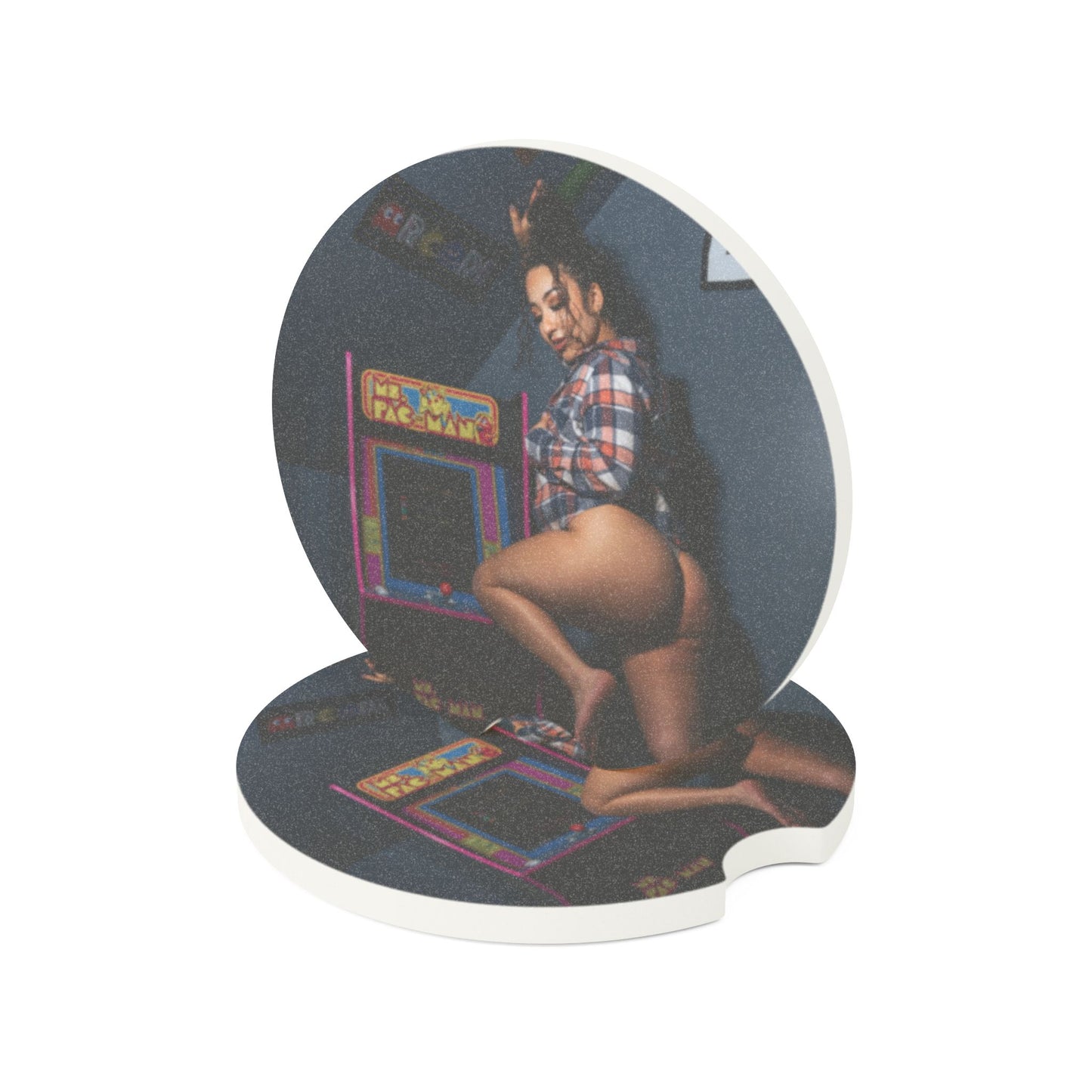 Eat me up like Pac-Man Sexy Car Cup Coaster